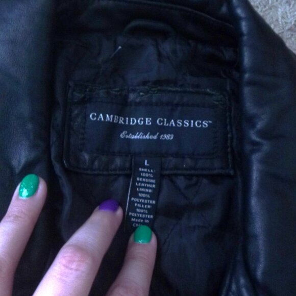 CAMBRIDGE Black Leather Jacket - Picture 6 of 10